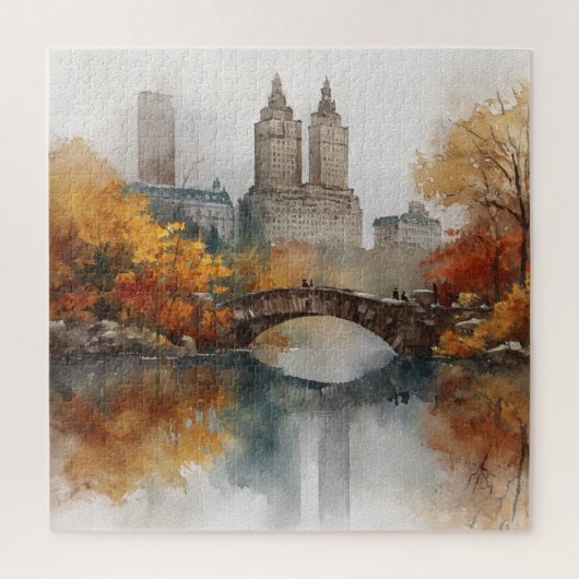 Puzzle Watercolour Autumn in New York (Vertical)