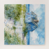 Puzzle Watercolour Beach Cottage (Horizontal)