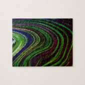 Puzzle Waves Wavy Green Blue Red Abstract Fractal Modern (Horizontal)