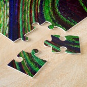 Puzzle Waves Wavy Green Blue Red Abstract Fractal Modern (Côté)