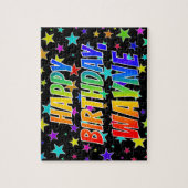 Puzzle "WAYNE" Prénom, Fun "Joyeux Anniversaire" (Vertical)