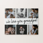 Puzzle We Love You Grand-père Modern 6 Photo Grand-père<br><div class="desc">Une Fête des pères photo simple mais audacieuse ou puzzle de Grand-Parent avec 6 photos et nous vous aimons grand-père texte éditable.</div>
