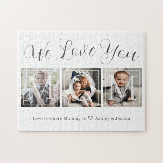 Puzzle We Love You Mom Photo Collage (Horizontal)
