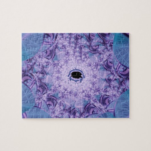 Puzzle Web | Violet et bleu Fractal Art (Horizontal)