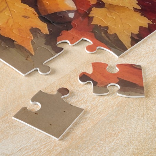 Puzzle Weimaraner À L'Automne Quitte L'Art Thanksgiving (Côté)