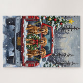 Puzzle Weimaraner Christmas Red Truck Holiday (Horizontal)