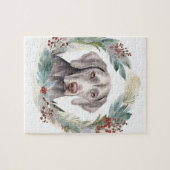 Puzzle Weimaraner Christmas Wreath Festive Pup (Horizontal)