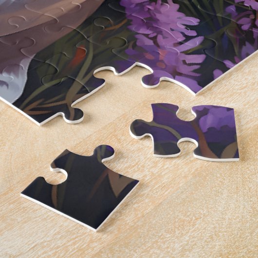 Puzzle Weimaraner dans le champ Lavender (Côté)