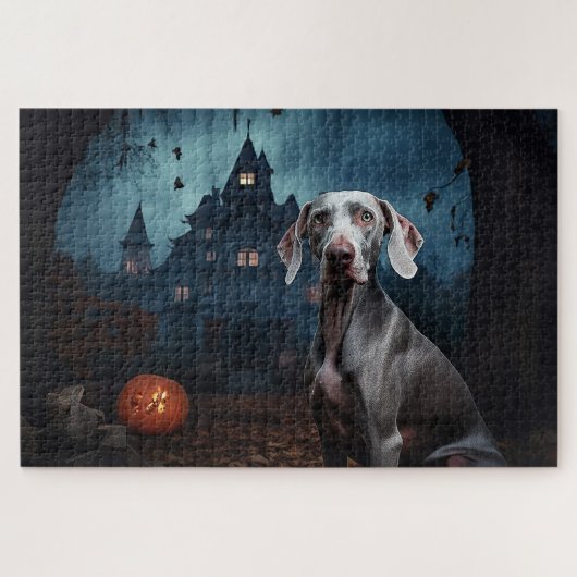Puzzle Weimaraner Halloween Épouvantable (Horizontal)