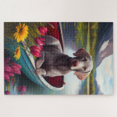 Puzzle Weimaraner sur une pédale : une aventure Pittoresq (Horizontal)