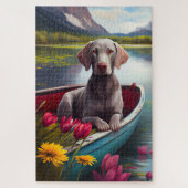 Puzzle Weimaraner sur une pédale : une aventure Pittoresq (Vertical)