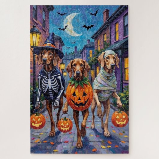 Puzzle Weimaraner Trick-or-Treating en costumes d'Hallowe (Vertical)
