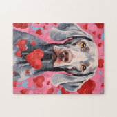 Puzzle Weimaraner Valentines journée (Horizontal)