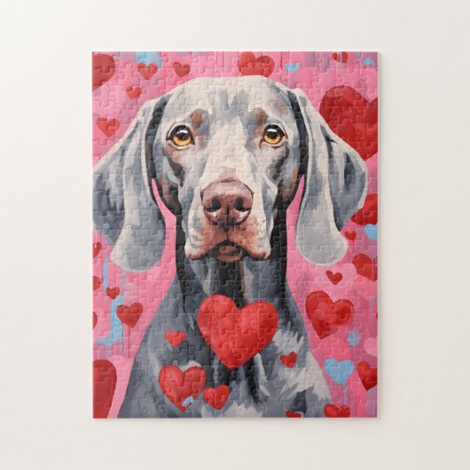 Puzzle Weimaraner Valentines journée (Vertical)