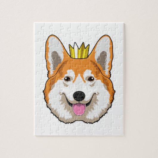 Puzzle Welsh corgi with Crown (Vertical)
