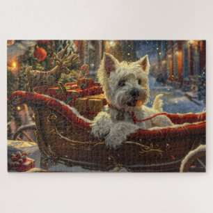 Puzzle West Highland White Terrier Chien Festif de Noël