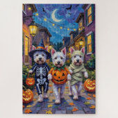 Puzzle West Highland White Terrier En Costumes Halloween (Vertical)