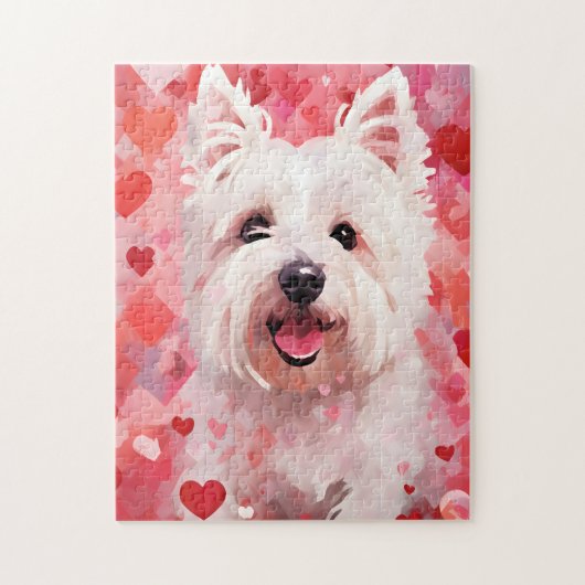 Puzzle West Highland White Terrier Valentines jour (Vertical)