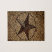 Puzzle Western Country Rustic Burlap Primitif Texas Star (Horizontal)