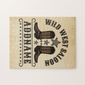 Puzzle Western Cowboy Boots AJOUTER LE NOM Sheriff Spurs  (Horizontal)
