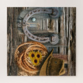 Puzzle Western Horseshoe Cowboy Hat Lasso (Horizontal)