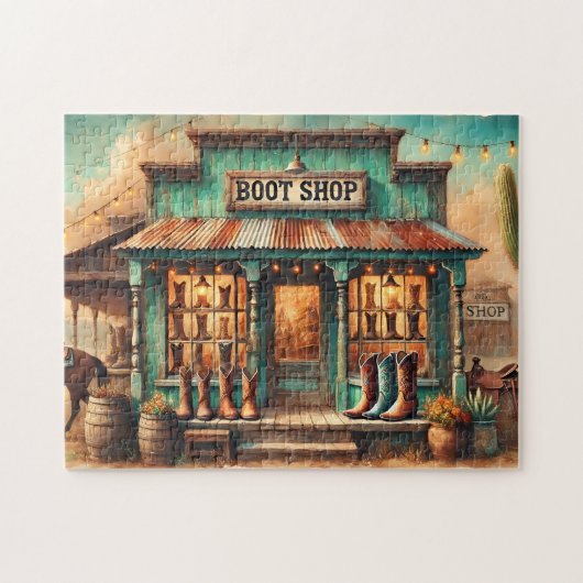 Puzzle Western Rustic Boot Shop Desert Storefront (Horizontal)