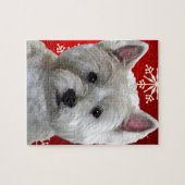 PUZZLE WESTIE AVEC DES FLOCONS DE NEIGE (Horizontal)