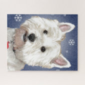 Puzzle Westie BLEU de NOËL (Horizontal)