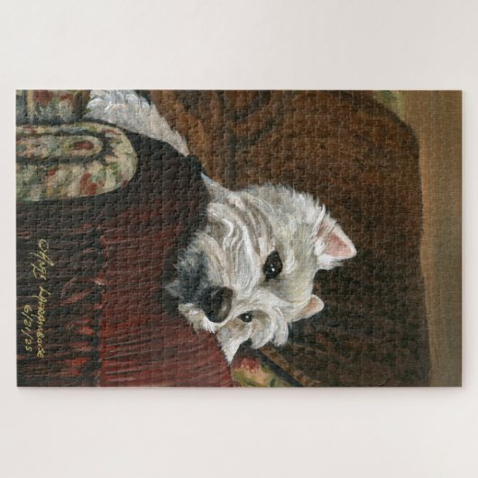 Puzzle Westie sur canapé (Horizontal)