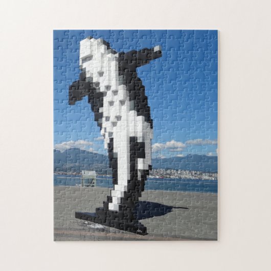 Puzzle Whale Sculpture Vancouver. (Vertical)
