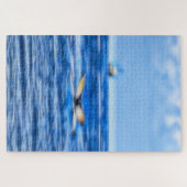 Puzzle Whale Tail Ship sur Blue Ocean Horizon (Horizontal)