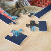 Puzzle What a Year Family Photo Collage Navy Blue Holiday (Côté)
