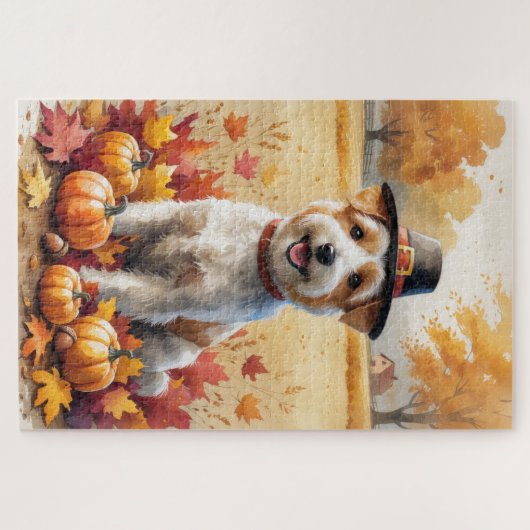 Puzzle Wheaten Terrier À L'Automne Quitte L'Art Thankesgi (Horizontal)