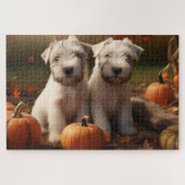 Puzzle Wheaten Terrier chiot Automne Citrouille délice (Horizontal)