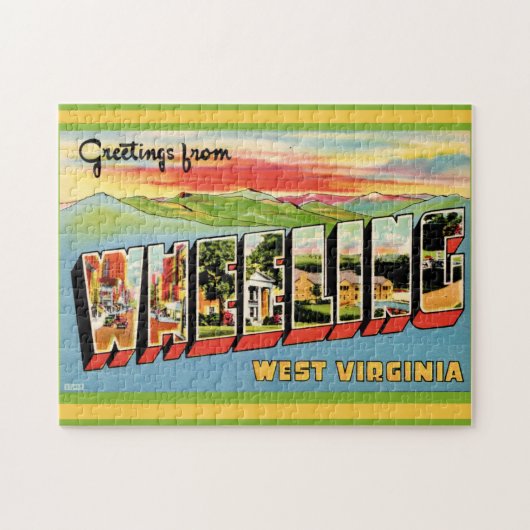 Puzzle Wheeling WV Vintage 11x14 (Horizontal)
