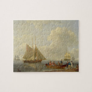 Puzzle Wherry portant des passagers à deux a ancré le P