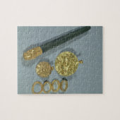 Puzzle Whetstone et anneaux avec la décoration granulée, (Horizontal)