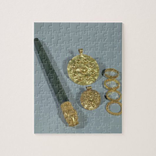 Puzzle Whetstone et anneaux avec la décoration granulée, (Vertical)