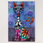 Puzzle Whimsical Big-Eyed Funky Abstract Kitty Cat (Vertical)