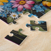 Puzzle Whimsical Blue cheveux fille avec des fleurs Déche (Côté)