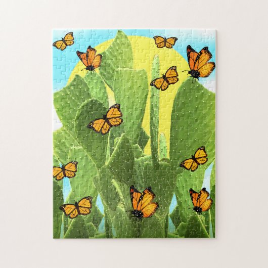 Puzzle Whimsical Cactus And Butterflies (Vertical)