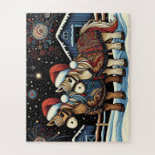 Puzzle Whimsical Christmas Horses (Vertical)