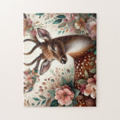 Puzzle Whimsical Floral Deer Forest (Vertical)