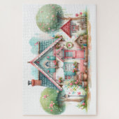 Puzzle Whimsical Pastel Fairy Tale Cottage Art (Vertical)