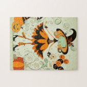 Puzzle whimsical/sorcière/citrouille/chute (Horizontal)