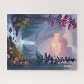 Puzzle Whimsical Waterfall | Magical Floral Landscape (Horizontal)