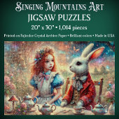 Puzzle Whimsical Wonderland Illustration Alice & Rabbit