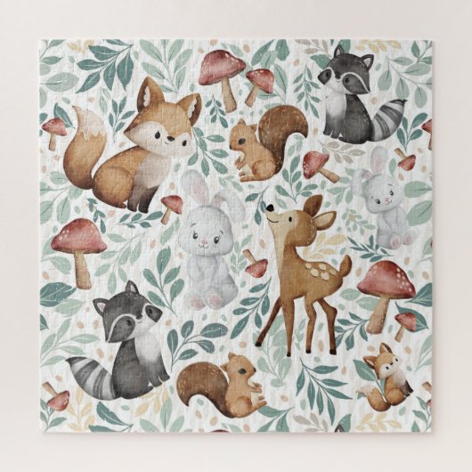 Puzzle Whimsical Woodland Friends in the Forest (Vertical)