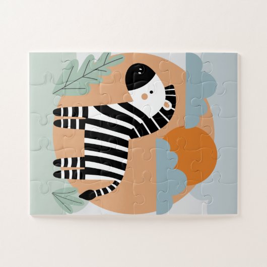 Puzzle Whimsical Zebra Scandinave Influencée (Horizontal)