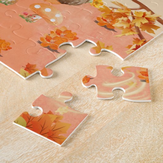 Puzzle Whimsy d'automne : Hérisson dans une forêt cosy (Côté)